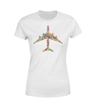Thumbnail for Colourful Airplane Designed Women T-Shirts