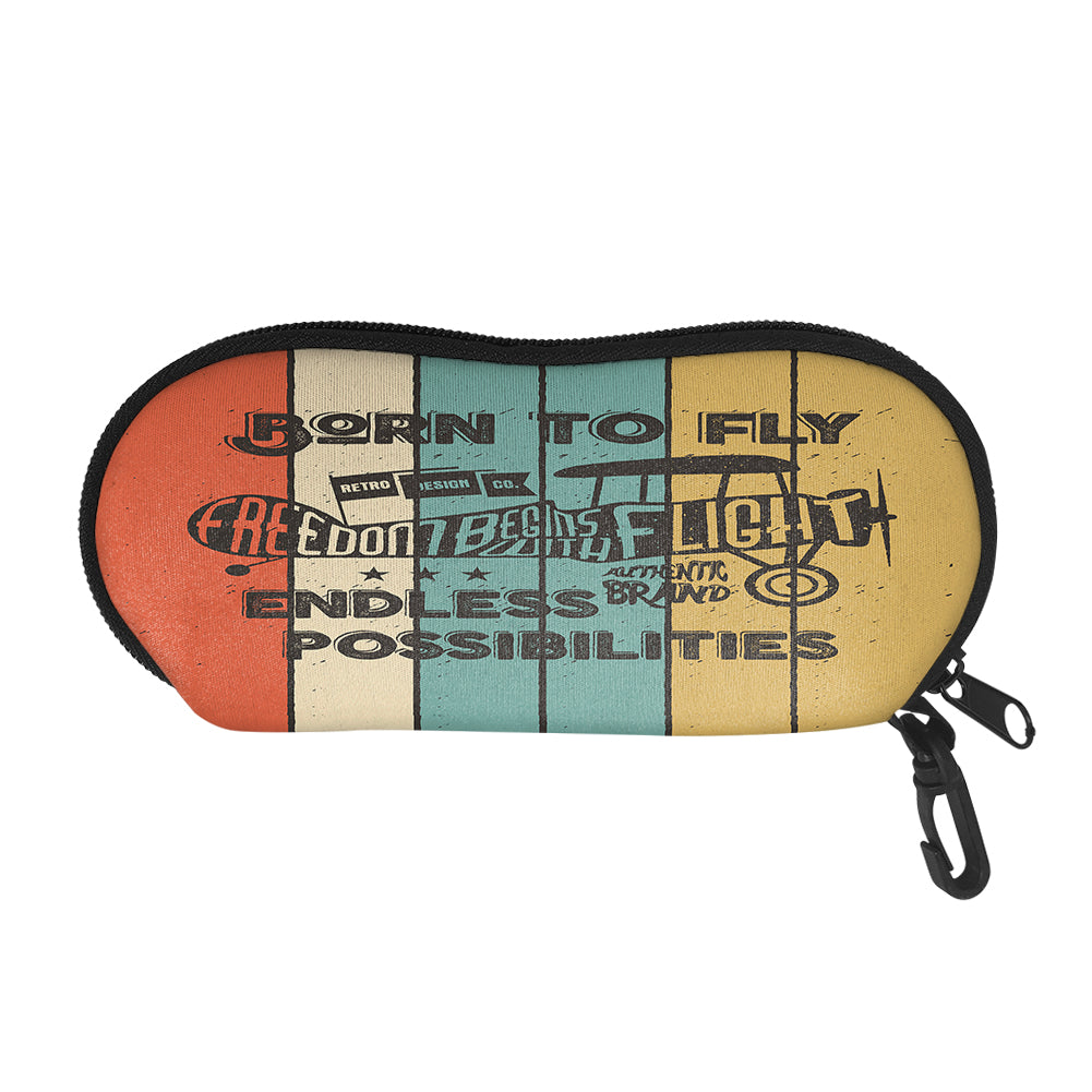 Colourful Born To Fly Designed Glasses Bag
