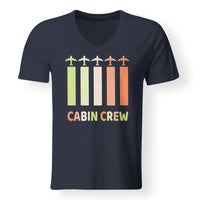 Thumbnail for Colourful Cabin Crew Designed V-Neck T-Shirts