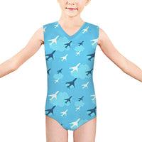 Thumbnail for Cool & Super Airplanes Designed Kids Swimsuit