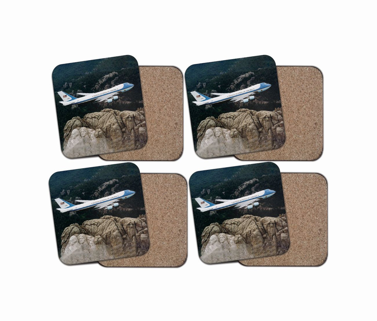 Cruising United States of America Boeing 747 Printed Pillows Designed Coasters