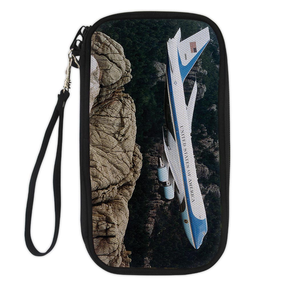 Cruising United States of America Boeing 747 Printed Pillows Designed Travel Cases & Wallets