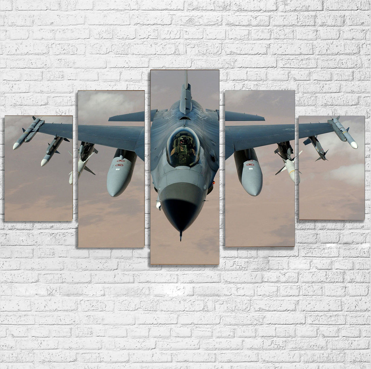 Cruising Fighting Falcon F16 Printed Multiple Canvas Poster Aviation Shop 