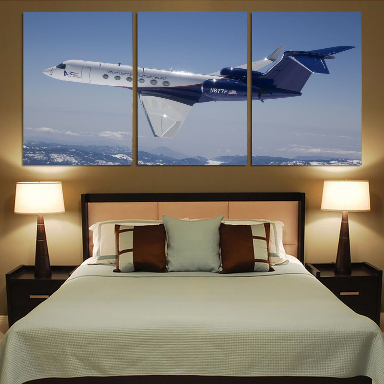 Cruising Gulfstream Jet Printed Canvas Posters (3 Pieces) Aviation Shop 