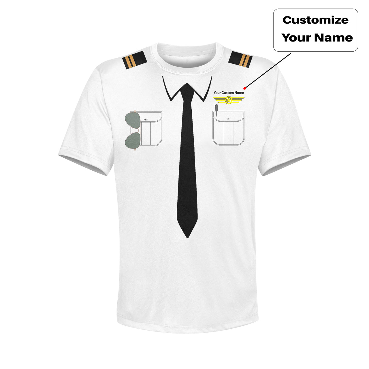 Customizable Pilot Uniform (Badge 2) Designed 3D Children T-Shirts