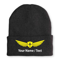 Thumbnail for Custom Name & Badge (2) Embroidered Beanies