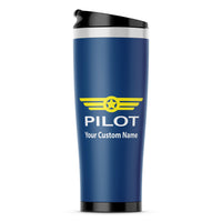 Thumbnail for Custom Name & Pilot & Badge Designed Stainless Steel Travel Mugs