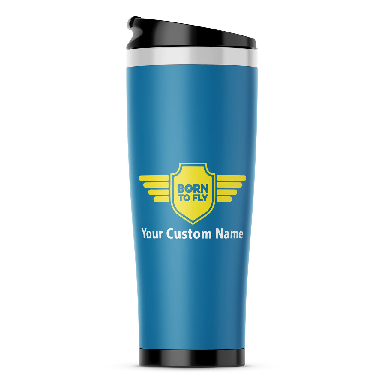 Custom Name "Badge 5" Designed Stainless Steel Travel Mugs