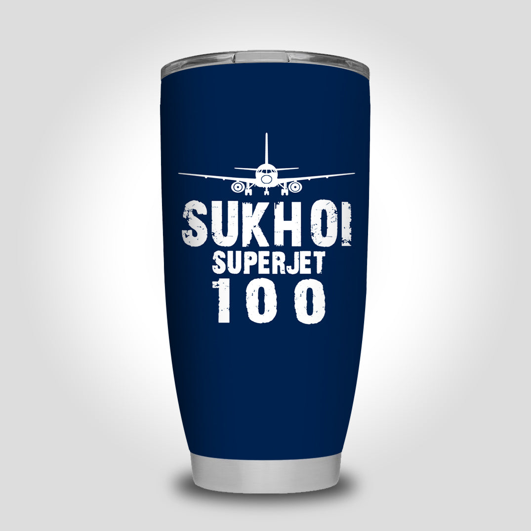 Sukhoi Superjet 100 & Plane Designed Tumbler Travel Mugs