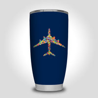 Thumbnail for Colourful Airplane Designed Tumbler Travel Mugs