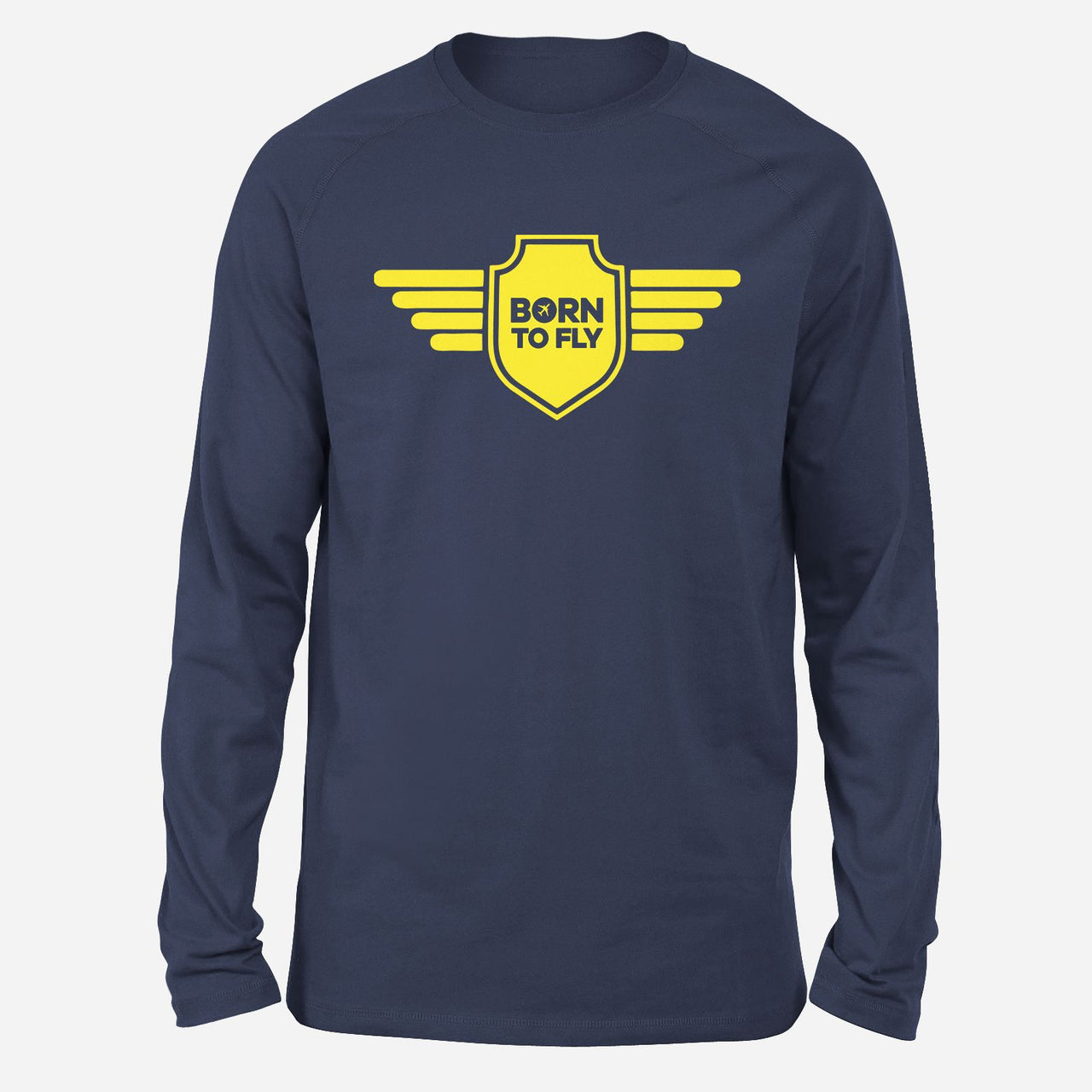 Born To Fly & Badge Designed Long-Sleeve T-Shirts