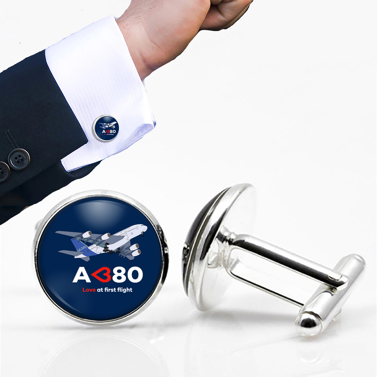 Airbus A380 Love at first flight Designed Cuff Links