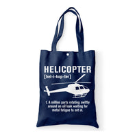 Thumbnail for Helicopter [Noun] Designed Tote Bags