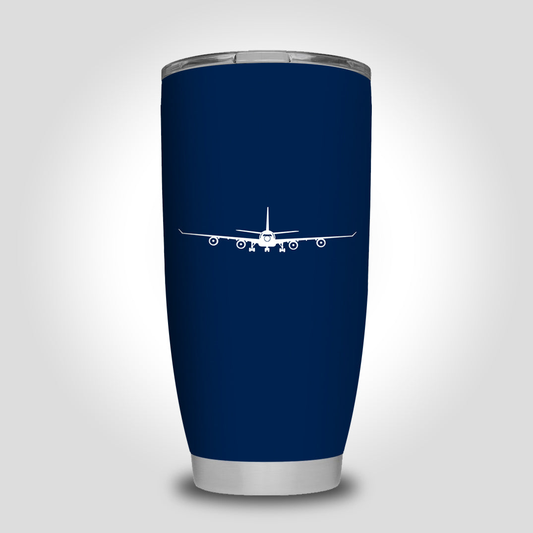 Airbus A340 Silhouette Designed Tumbler Travel Mugs