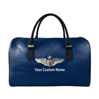 Thumbnail for Custom Name (US Air Force & Star) Designed Leather Travel Bag