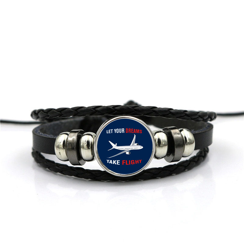 Let Your Dreams Take Flight Designed Leather Bracelets