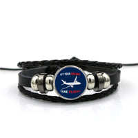 Thumbnail for Let Your Dreams Take Flight Designed Leather Bracelets