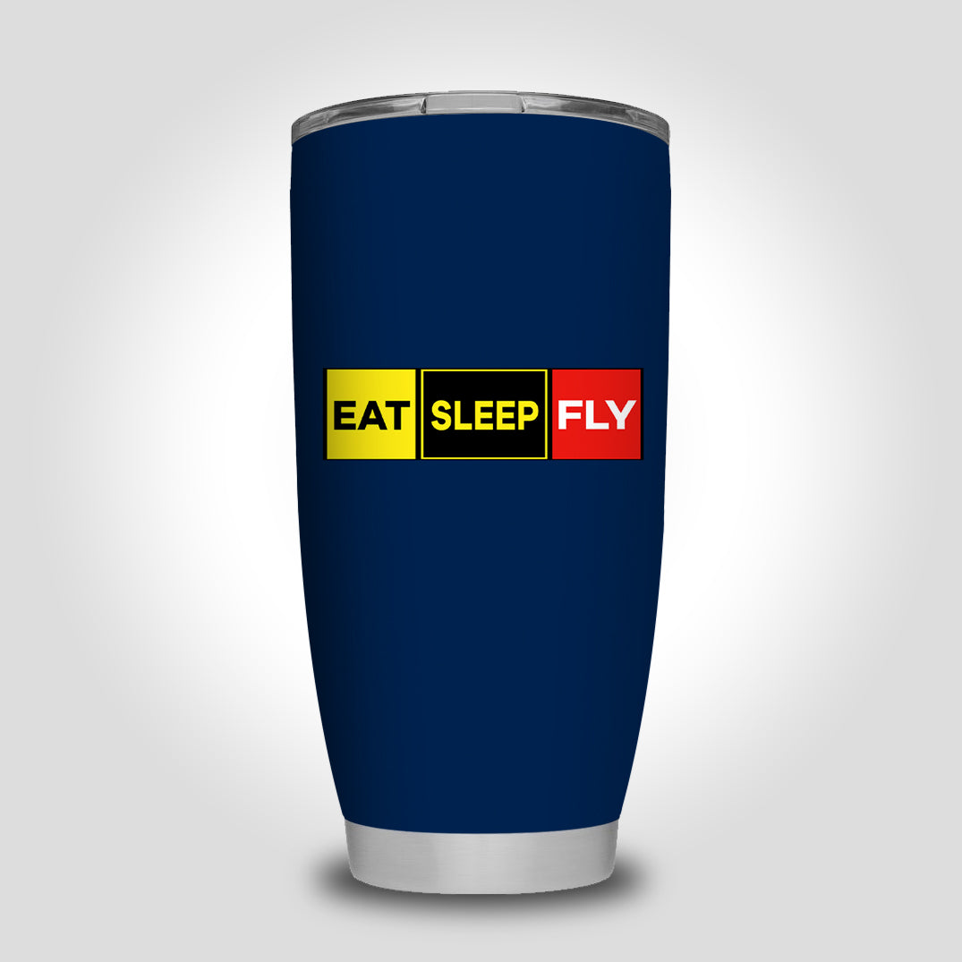 Eat Sleep Fly (Colourful) Designed Tumbler Travel Mugs
