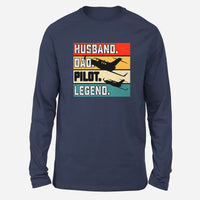 Thumbnail for Husband & Dad & Pilot & Legend Designed Long-Sleeve T-Shirts