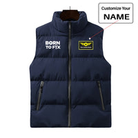 Thumbnail for Born To Fix Airplanes Designed Puffy Vests