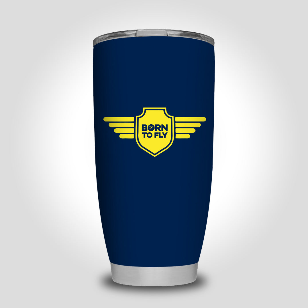 Born To Fly & Badge Designed Tumbler Travel Mugs