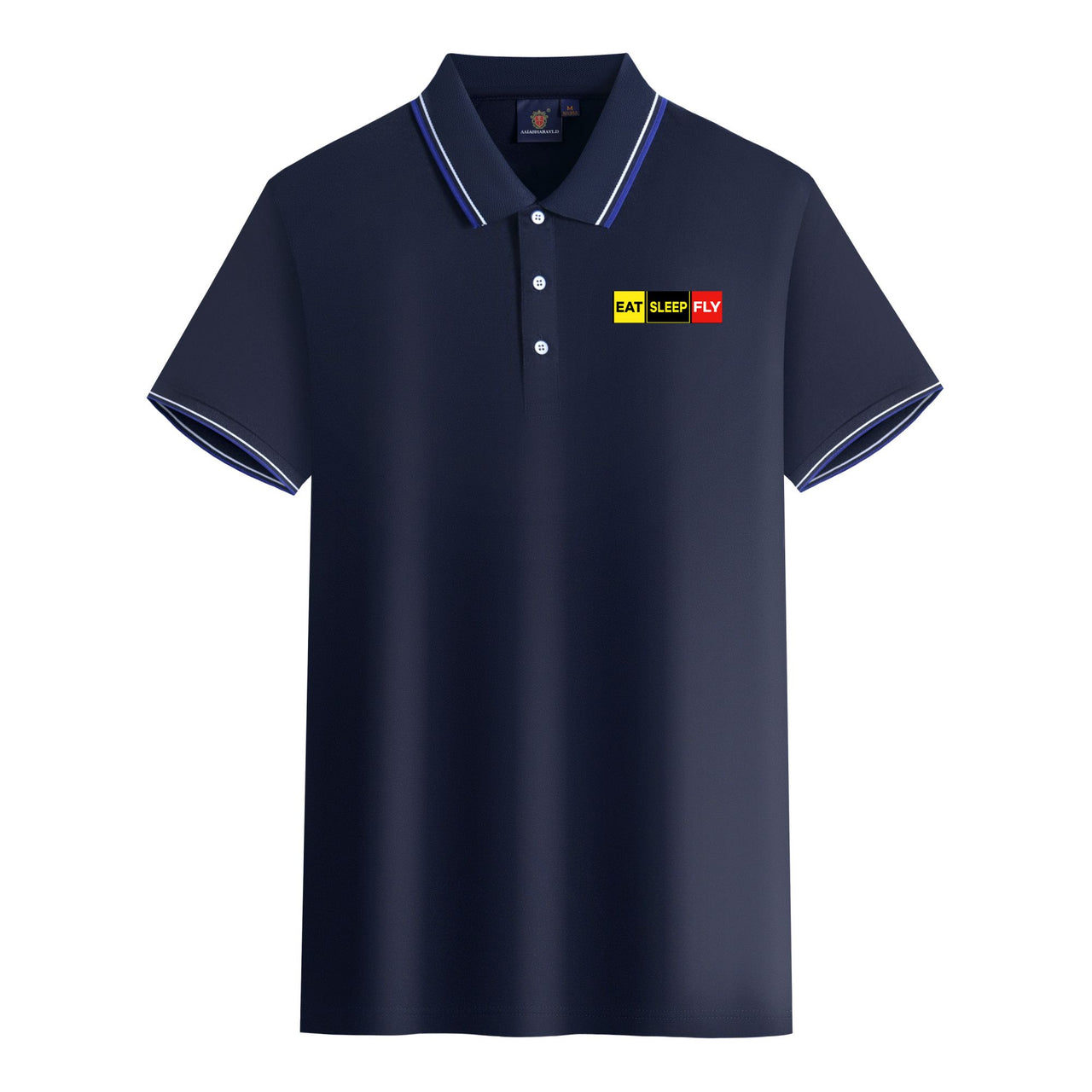 Eat Sleep Fly (Colourful) Designed Stylish Polo T-Shirts