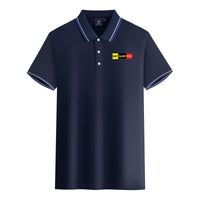 Thumbnail for Eat Sleep Fly (Colourful) Designed Stylish Polo T-Shirts