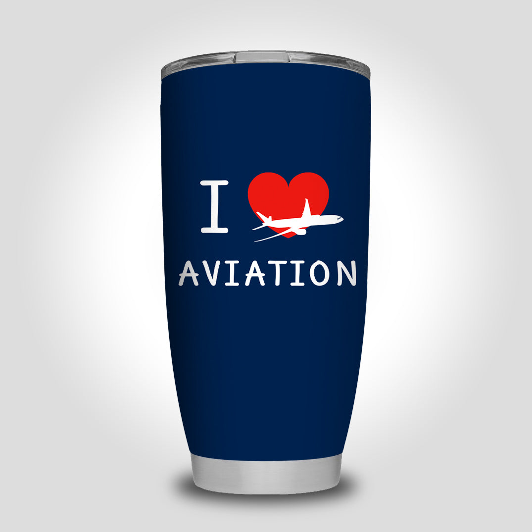 I Love Aviation Designed Tumbler Travel Mugs