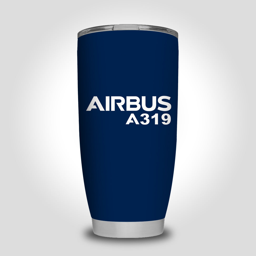 Airbus A319 & Text Designed Tumbler Travel Mugs