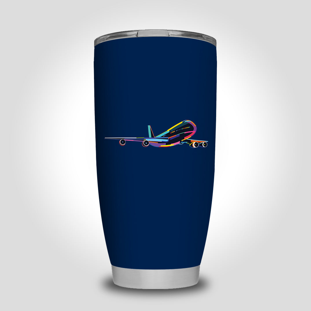 Multicolor Airplane Designed Tumbler Travel Mugs