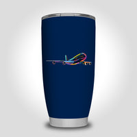 Thumbnail for Multicolor Airplane Designed Tumbler Travel Mugs
