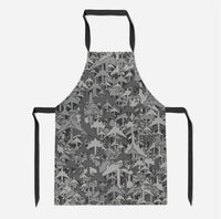 Thumbnail for Dark Coloured Airplanes Designed Kitchen Aprons