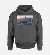 Thumbnail for Amazing City View from Helicopter Cockpit Designed Hoodies