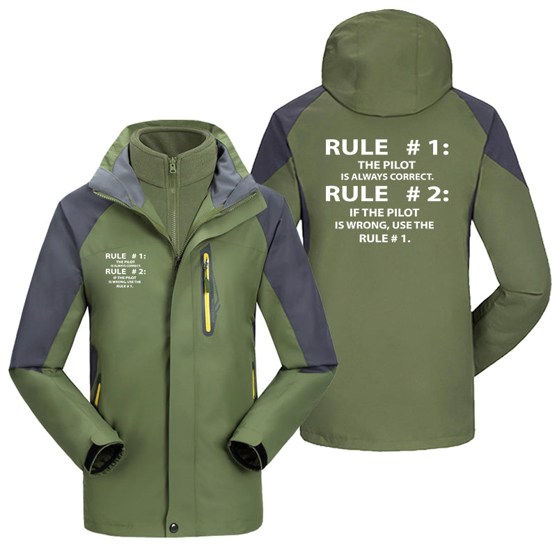 Rule 1 - Pilot is Always Correct Designed Thick Skiing Jackets