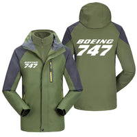 Thumbnail for Boeing 747 & Text Designed Thick Skiing Jackets