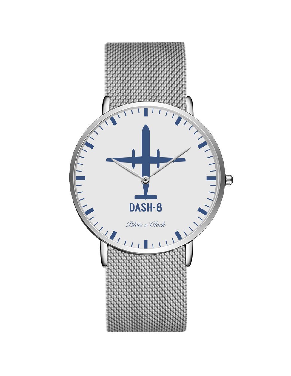 Bombardier Dash-8 Stainless Steel Strap Watches Pilot Eyes Store Silver & Silver Stainless Steel Strap 