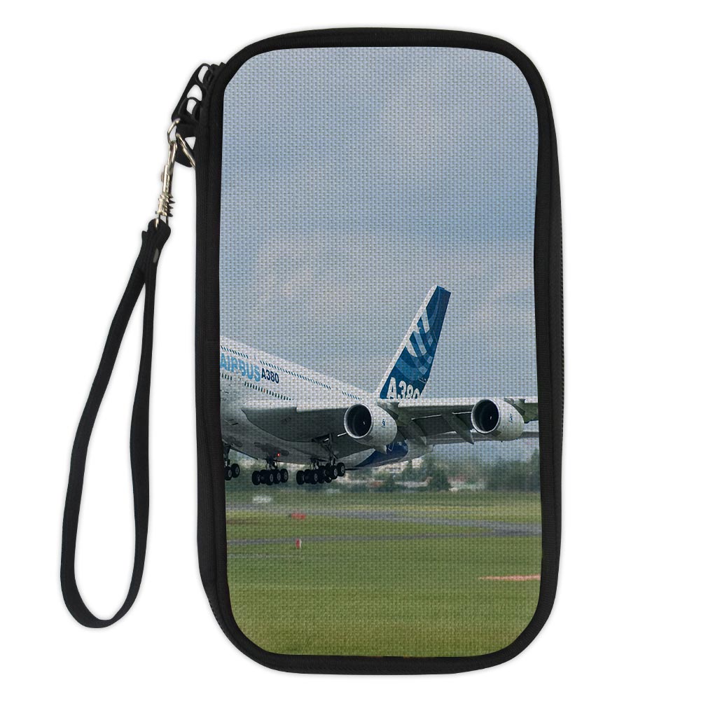 Departing Airbus A380 with Original Livery Designed Travel Cases & Wallets