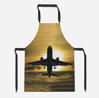 Thumbnail for Departing Passanger Jet During Sunset Designed Kitchen Aprons