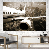 Thumbnail for Departing Aircraft & City Scene behind Printed Canvas Posters (1 Piece)