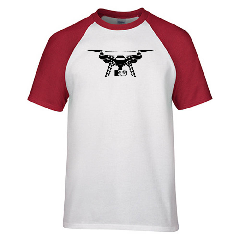 Drone Silhouette Designed Raglan T-Shirts