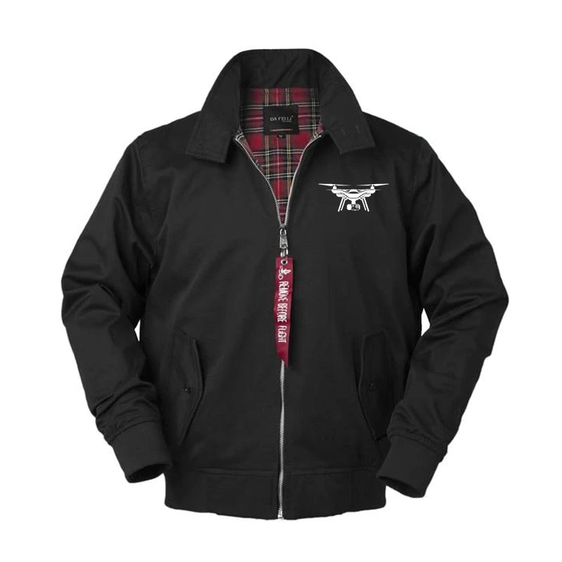 Drone Silhouette Designed Vintage Style Jackets