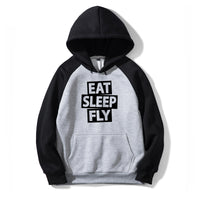 Thumbnail for Eat Sleep Fly Designed Colourful Hoodies