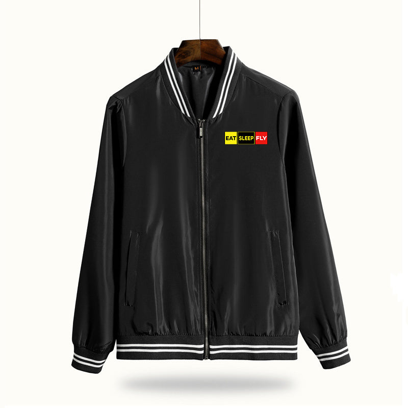 Eat Sleep Fly (Colourful) Designed Thin Spring Jackets