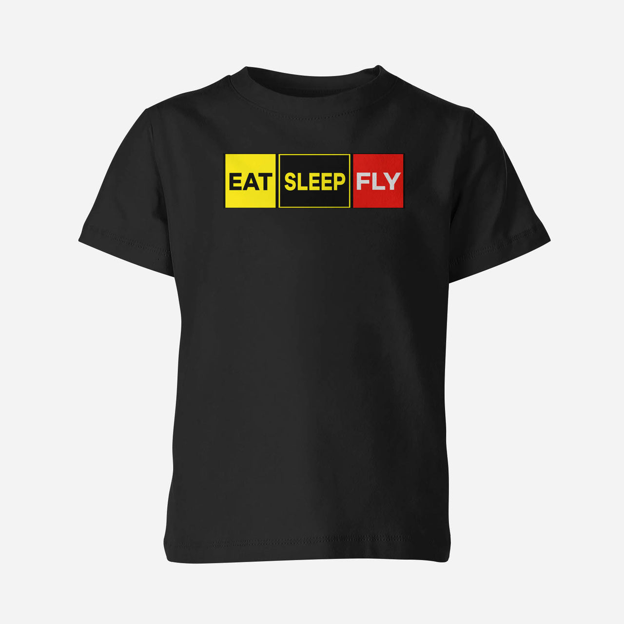 Eat Sleep Fly (Colourful) Designed Children T-Shirts