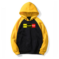 Thumbnail for Eat Sleep Fly (Colourful) Designed Colourful Hoodies
