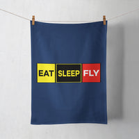 Thumbnail for Eat Sleep Fly (Colourful) Designed Towels