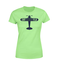 Thumbnail for Eat Sleep Fly & Propeller Designed Women T-Shirts