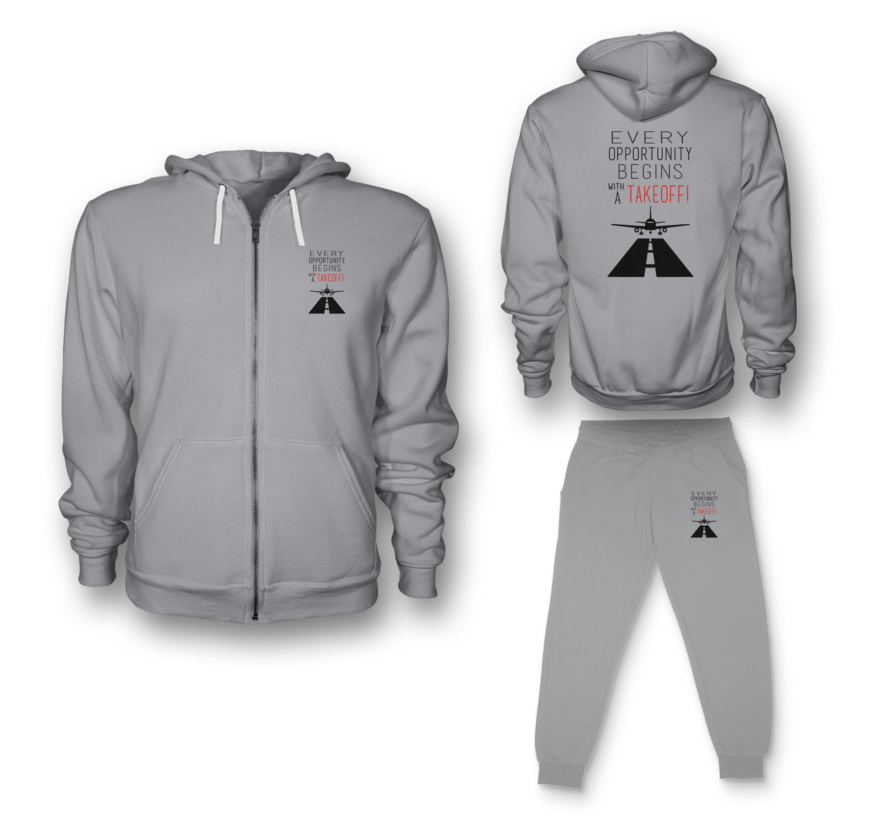 Every Opportunity Designed Zipped Hoodies & Sweatpants Set