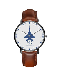 Thumbnail for McDonnell Douglas F15 Leather Strap Watches Pilot Eyes Store Black & Brown Leather Strap 