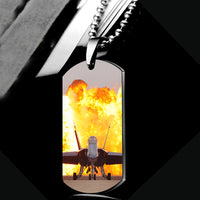 Thumbnail for Face to Face with Air Force Jet & Flames Designed Metal Necklaces